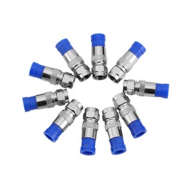 10pcs Conector de Cable coaxial RG6, Adaptador de Conector de compresión coaxial coaxial RG6 Macho Impermeable Sellado para múltiples Aplicaciones coaxiales