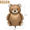 Pack of 5 Brown Bear Balloons, Animal Balloons, Cute Balloons,
