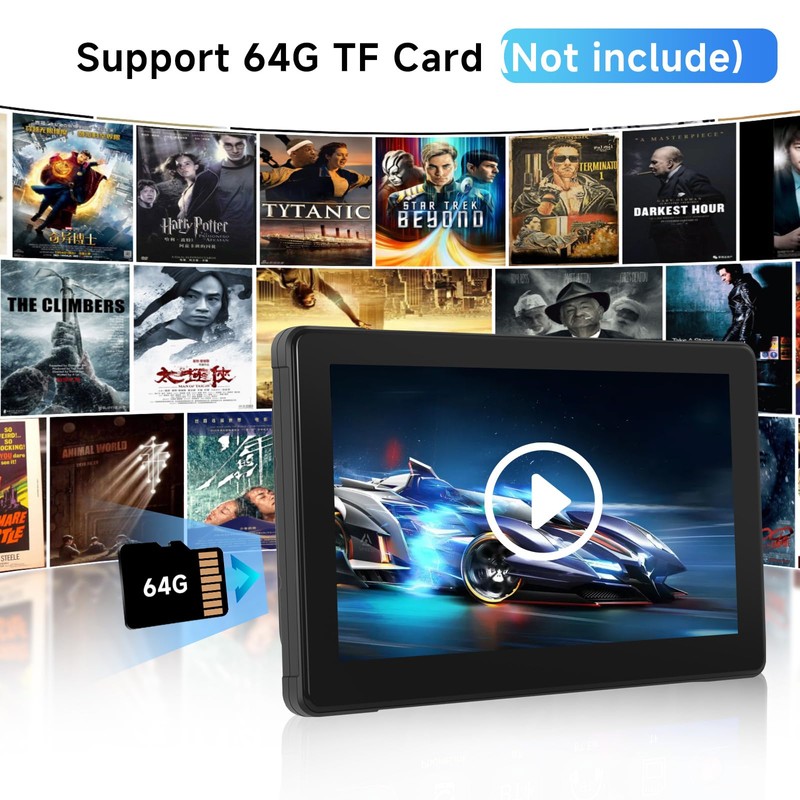 Podofo Wireless Carplay Screen 7 Inch for Motorcycle Portable CarPlay