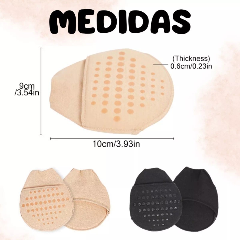 Veraly Media Invisible Antideslizantes Cubierta Punta 2 Pares