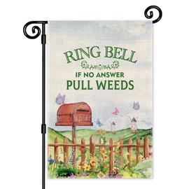 JMYROG Ring Bell If No Answer Pull Weeds Funny Garden Flag, Double Sided Yard Outdoor Farmhouse Lawn Porch Decor, New Home Gifts for Women Garden Lover Coworker Family Friend BFF, Gardener Gifts