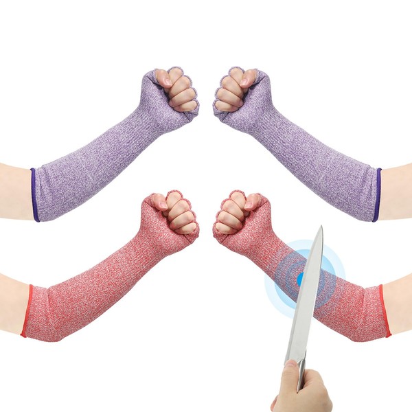 PATIKIL 16 Inch Cut Resistant Sleeves with Finger Grips, 2