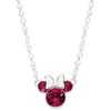 Minnie Mouse Silver Pink Stone Set Necklace N902352ROCTL-18