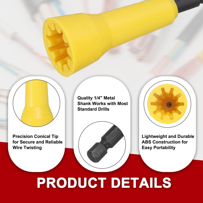 sourcing map 2pcs Wire Twisting Tool for Drill, Electrician Wire