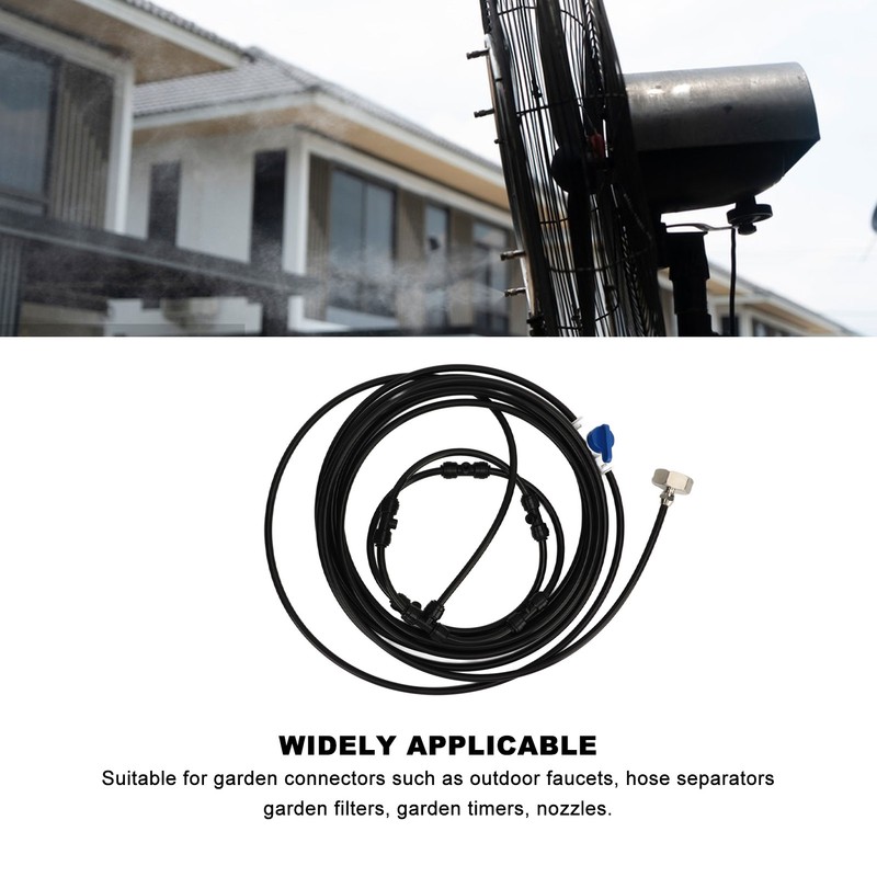 Fan Misting Kit with 3/4 Adapter 19.7ft Hose 6 Nozzles