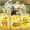 12 Pcs Bee Drawstring Bag Set, Honey-Print Non-Woven Backpacks &
