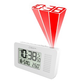 Miraval Wireless Projection Alarm Clock Date Display Temperature Display Travel Alarm Clock (White)