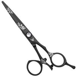 Washi Black Flower Swivel Thumb Shear ZQ