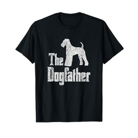 The Dogfather T-Shirt, Airedale Terrier silhouette funny dog T-Shirt