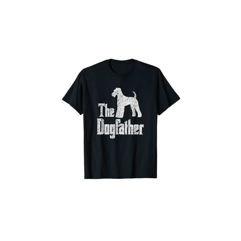 The Dogfather T-Shirt, Airedale Terrier silhouette funny dog T-Shirt