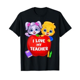 Lucas & Ruby Sharing a Love of Learning | I Love My Teacher T-Shirt for Men Women Girls Kids