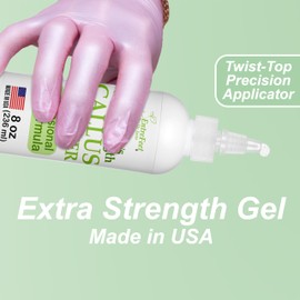 Callus Remover Gel & Double-Sided Foot File: 8 oz Extra Strength Callus Remover for Feet, Foot Callus Remover Care, Pedicure Tools Supplies, Spa Kit, Dead Skin Scrubber