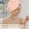 FwQoFvk Hair Drying Caps with Elastic Strap, Soft Absorbent Head