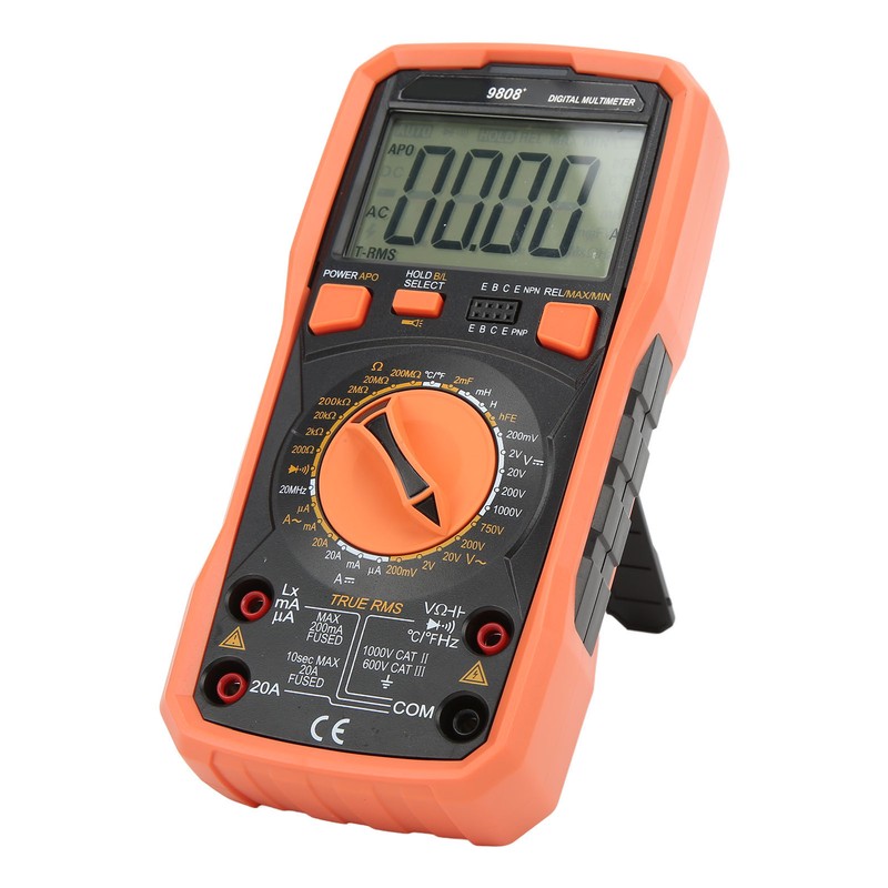 9808+ High Accuracy Digital Multimeter Multifunctional Electrical Tester Measuring AC