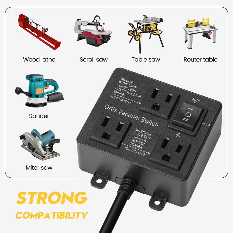 Automatic Vacuum Switch, Ortis Vacuum Switch for More Power Tools,