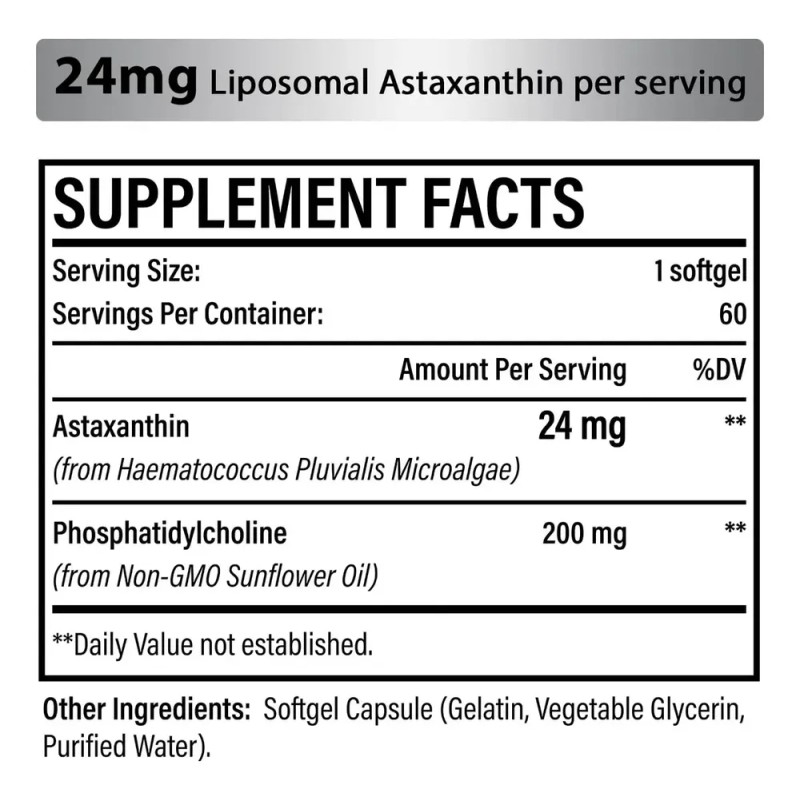 Osasuna Liposomal Astaxantina 24mg Con 60 Softgels Importado