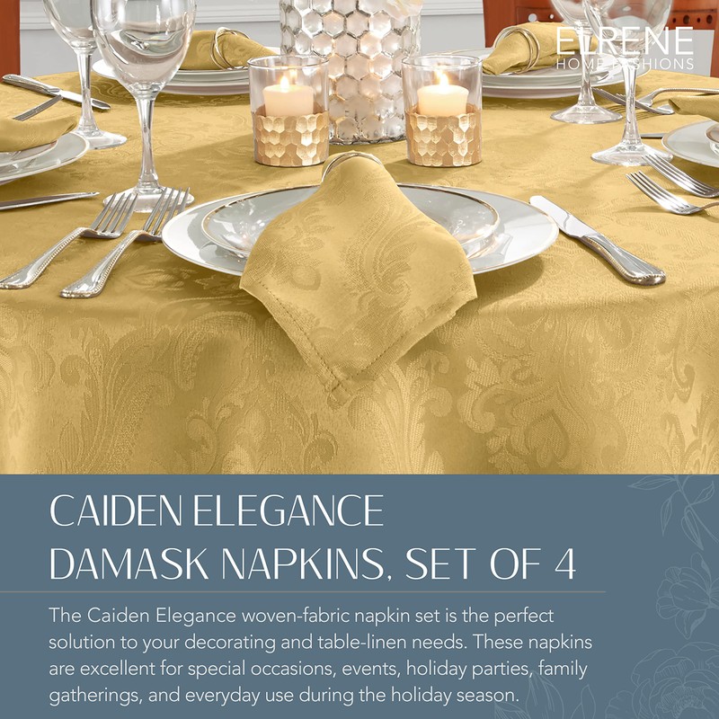 Elrene Home Fashions Caiden Elegance Damask Napkin Set of 4,