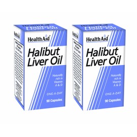HealthAid Halibut Liver Oil Pack of 2 x 90 Capsules (180 Capsules)