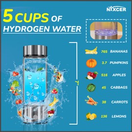 Hydrogen Water Bottle Generator, 2024 Model, SPE & PEM Technology, Improves Water in 3 Minutes, Portable with Filter, for Health & Wellness