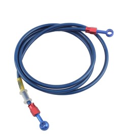 PowerMotor Motorcycle Braided Brake Hose, Dirt Bike M10 Aluminium Hydraulic Brake Line Oil Hose Pipe For ATV Pit Enduro Motocross Accessories(1800mm Oil Pipe - Blue)