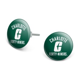 UNC Charlotte 49ers Logo Novelty Silver Plated Stud Earrings