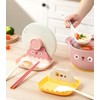 Qcwwy Cartoon Pattern Spoon Lid Holder, Spoon Rest with Lid