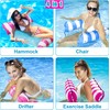 LATERN 2Pcs 130CM Swimming Pool Float Hammock, 4-in-1 Saddle/Lounge Chair/Hammock/Drifter