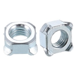 sourcing map Weld Nuts, M10-1.5 Square UNC Carbon Steel Machine Screw Silver 10Pcs