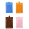 Handmade Leather Vertical ID badge holder with Window and Card