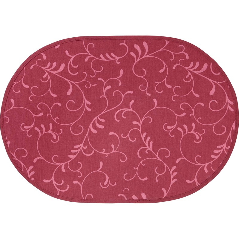 Erwin Müller Placemats Set of 2 Washable Burgundy Oval Size: