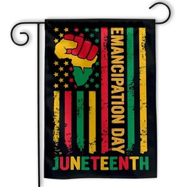 MAIANEY (12"x18") Juneteenth Garden Flags For Outside June 19th 1865 Black Freedom Day Emancipation Day African Afro American Gifts Juneteenth Decorations Outdoor House Yard Patio Porch Double Sided