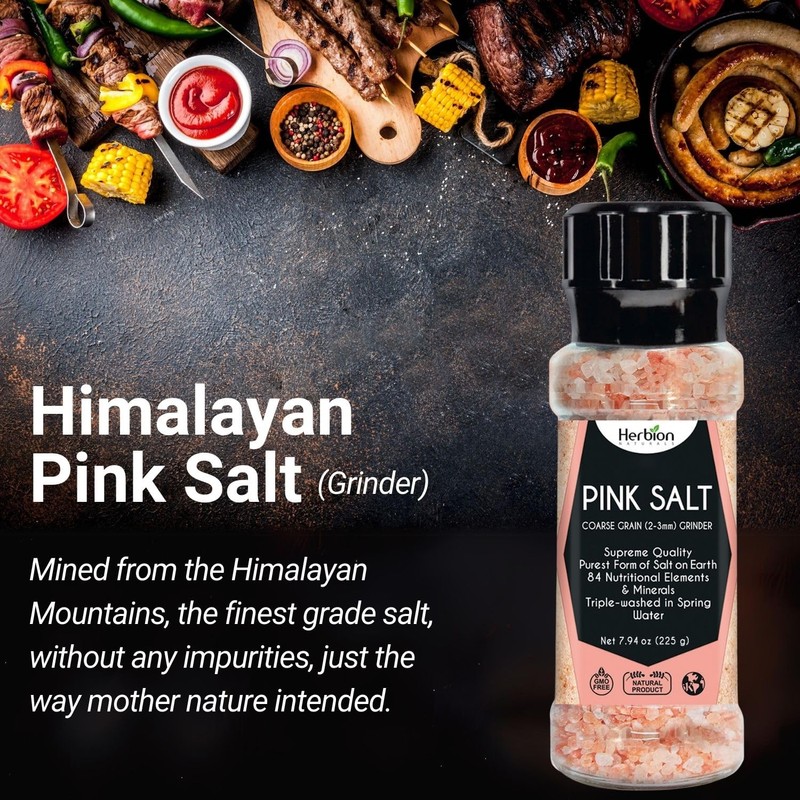 Herbion Naturals Himalayan Pink Salt Grinder - Coarse Grain, 225