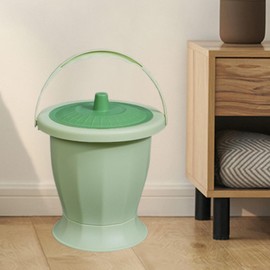 Harilla Urinal Nacht Urinalkrug, Spuckkammereimer und -Toilettenbürste, Bettpfanne mit Deckelgriff Kammertopf für Frauen Männer, GrÜn