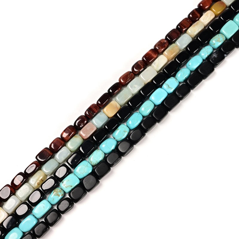 Blue Turquoise Irregular Rectangle Cube Beads Size 6x9mm 15.5'' Strand