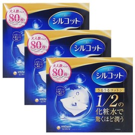 Sirukotto 시루콧토 우루우루 화장솜 80매 3박스 SIRUCOTTO Uru Uru Cotton Pads 80 Sheets 3 Boxes