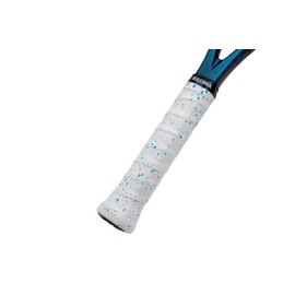 Racora Tennis Overgrip, Tennis Grip Tape, Durable Tennis Grip, Racket Handle Wrap (White + Blue Speckle, 1-Pack)