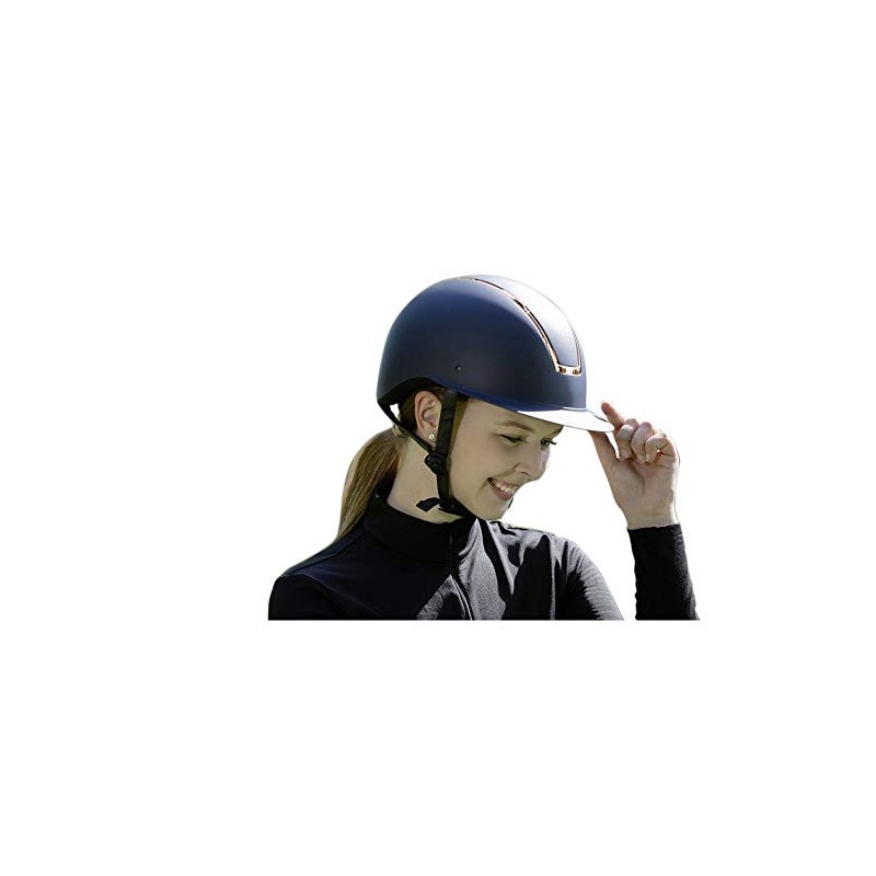 HKM Lady Shield 6979 Riding Helmet Dark Blue/Rose Gold M