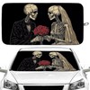 Couple Skull Car Windshield Sun Shade Foldable Sunshade Front Window