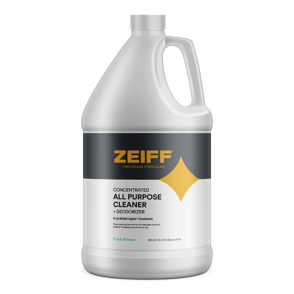 Zeiff Pro-Grade All-Purpose Cleaner & Deodorizer - Deep Cleaning & Odor Eliminating Formula For Professional & Home Surfaces - 1 Gallon Concentrate - Fresh Breeze
