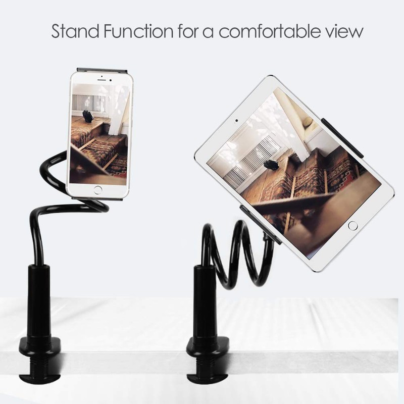 CLM-Tech Tablet Holder for Bed - Gooseneck Mount for 4-11