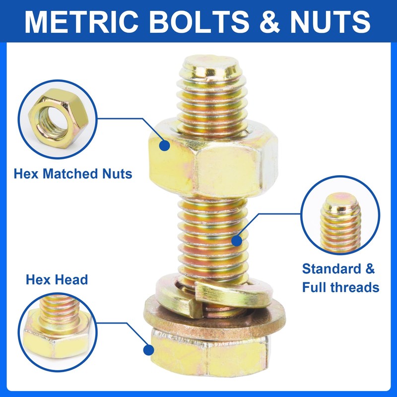 940PCS Grade 8.8 Metric Bolt and Nuts Kits M4 M5