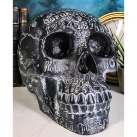 Ebros Black Astrology Paranormal Ouija Spirit Skull Statue 8.5"L Supernatural