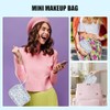 Relavel Mini Makeup Bag with Led Mirror, Small Floral Cosmetic