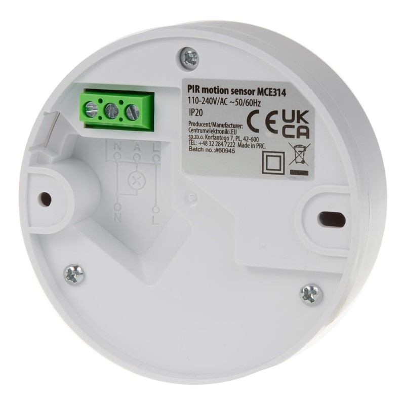 Maclean MCE314 PIR Motion Sensor for Indoor Mounting, Infrared Motion