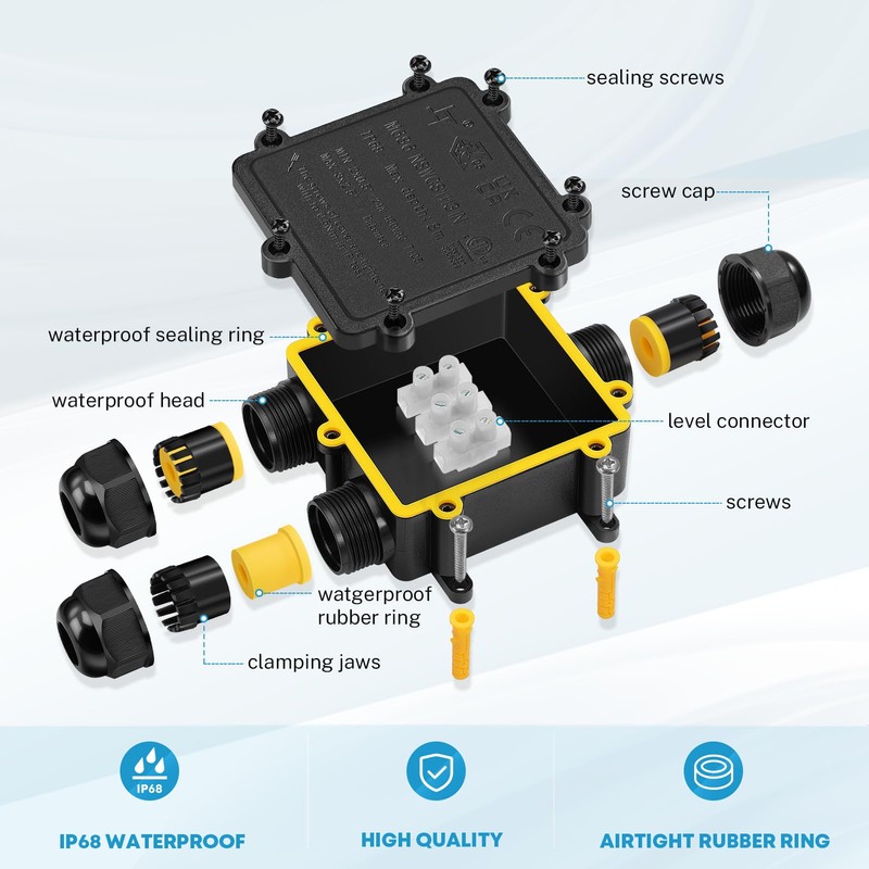 Junction Box IP68 Kohree Junction Box Waterproof Clamping Box Cable