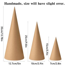 KEAGAN 9PCS Paper Mache Cones Open Bottom Extra Thick Cardboard Cones
