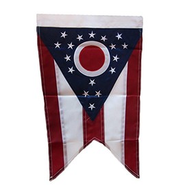 AES 12x18 Embroidered State of Ohio 210D Nylon Sleeved Garden Flag 12"x18" Banner House Banner Double Stitched Fade Resistant Premium Quality