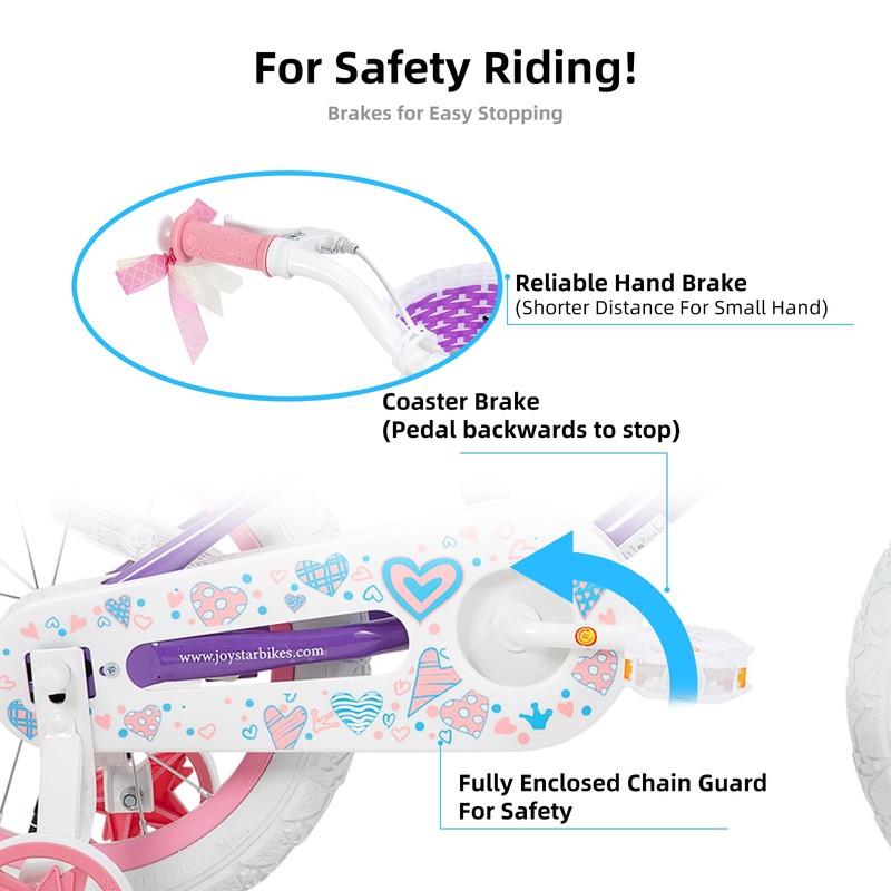 JOYSTAR 14 Inch Girls Bikes Toddler Bike for 3 4