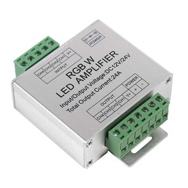 GOTOTOP LED Amplifier RGB Signal 4 Channel Output Circuit Aluminium Shell LED Strip Controller (3.2 × 2.6 × 1.0 Inch)