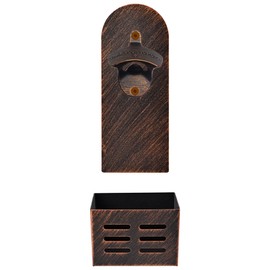 Jumiok - Abrebotellas magnético rústico para montaje en pared, divertido abrebotellas y captador de tapas para nevera
